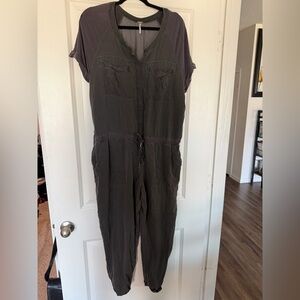 Free People Charcoal Gray Utility Jumpsuit